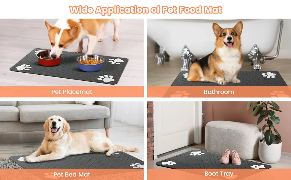 Pet Feeding Mat – Absorbent Waterproof Placemat for Dogs & Cats