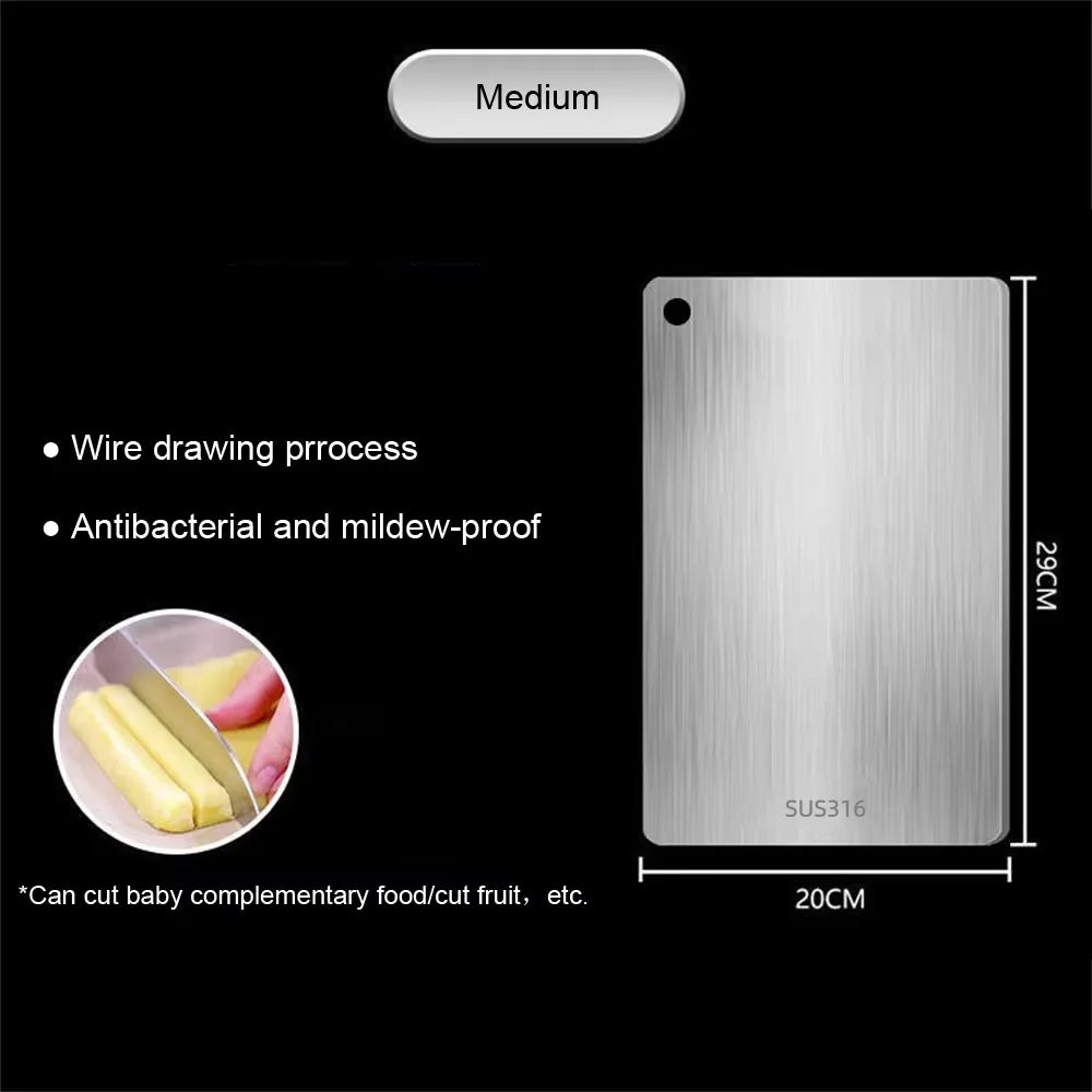 316 Stainless Steel Double-Sided Chopping Board – Durable Kitchen Cutting Board