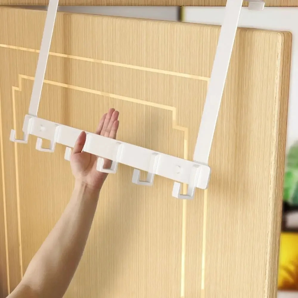 6-Hook Over Door Hanger Rack – Space-Saving Coat, Towel & Bag Organizer