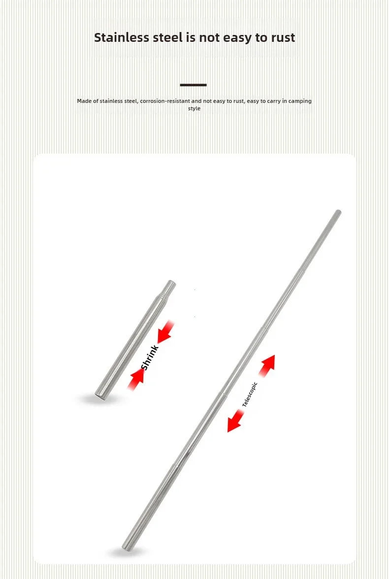 Collapsible Stainless Steel Fire Blow Pipe – 15–60cm Camping Fire Starter Tool