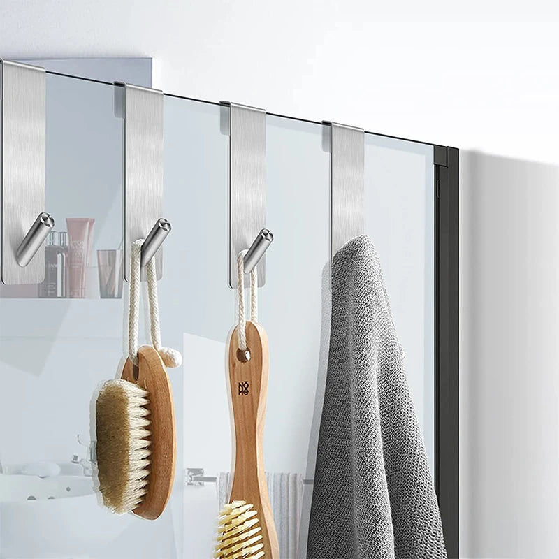 Over-Door Shower Towel Rack – Stainless Steel S-Shape Bathroom Hook