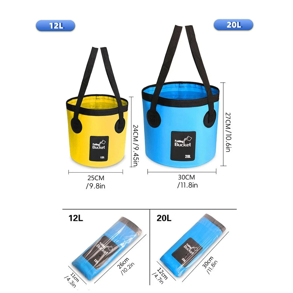 Collapsible Folding Bucket 12L | Portable Water Storage Bucket for Camping, Fishing & Outdoor Adventures
