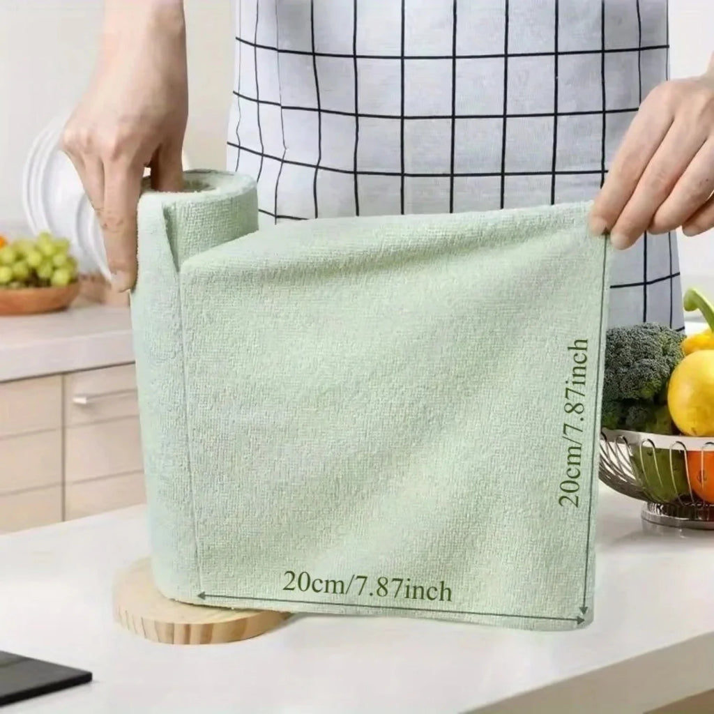 Reusable Microfibre Cleaning Cloth Roll – Tear-Away Kitchen Cleaning Wipes (20 or 50 Sheets)