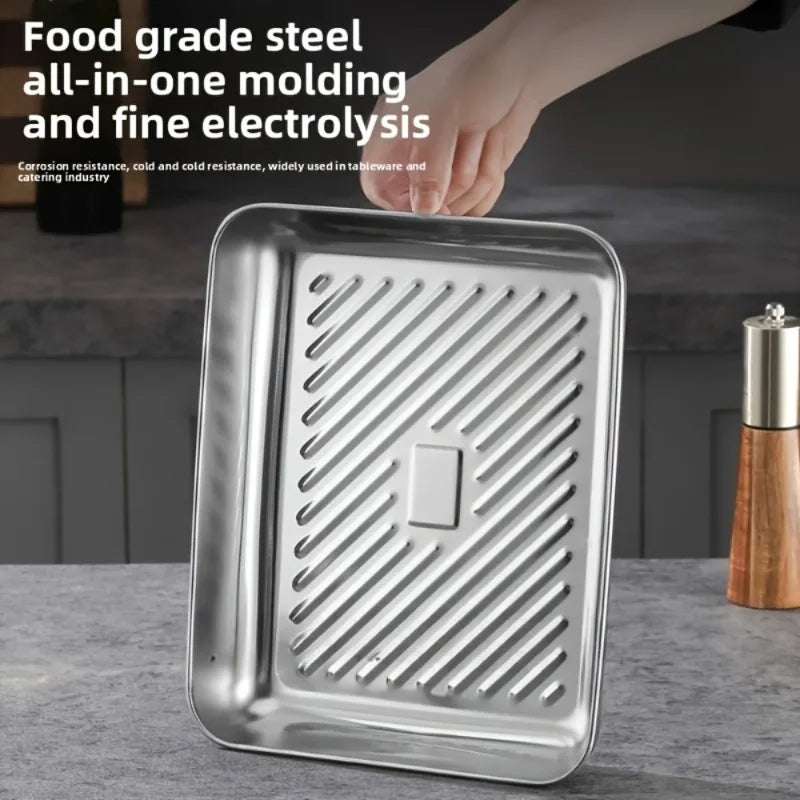 Premium Stainless Steel Baking Tray Set with Lids | 3 Piece Kitchen Set