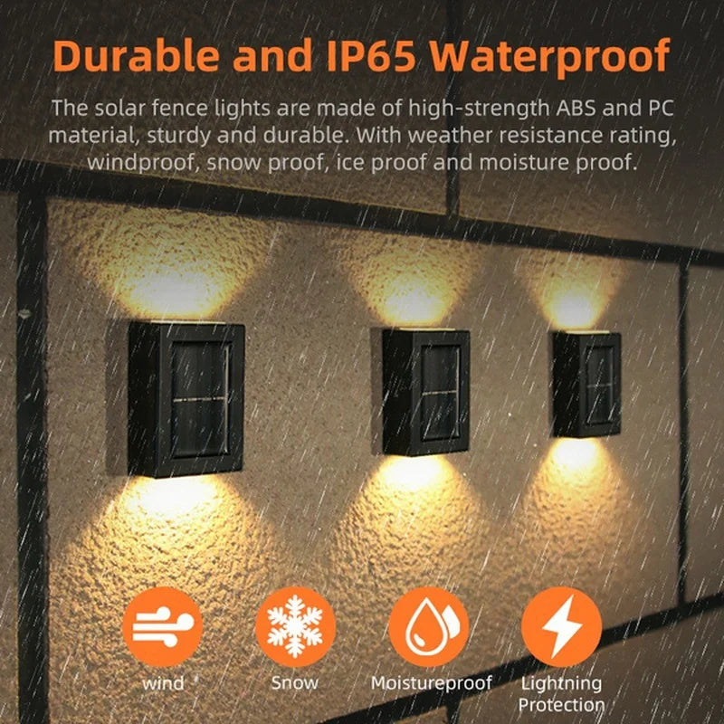 Solar LED Fence Lights – Waterproof Outdoor Wall & Garden Lights