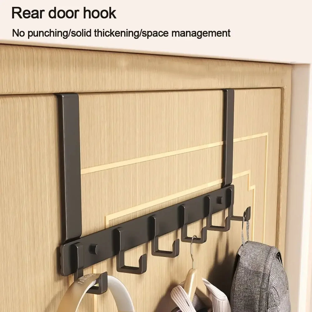 6-Hook Over Door Hanger Rack – Space-Saving Coat, Towel & Bag Organizer