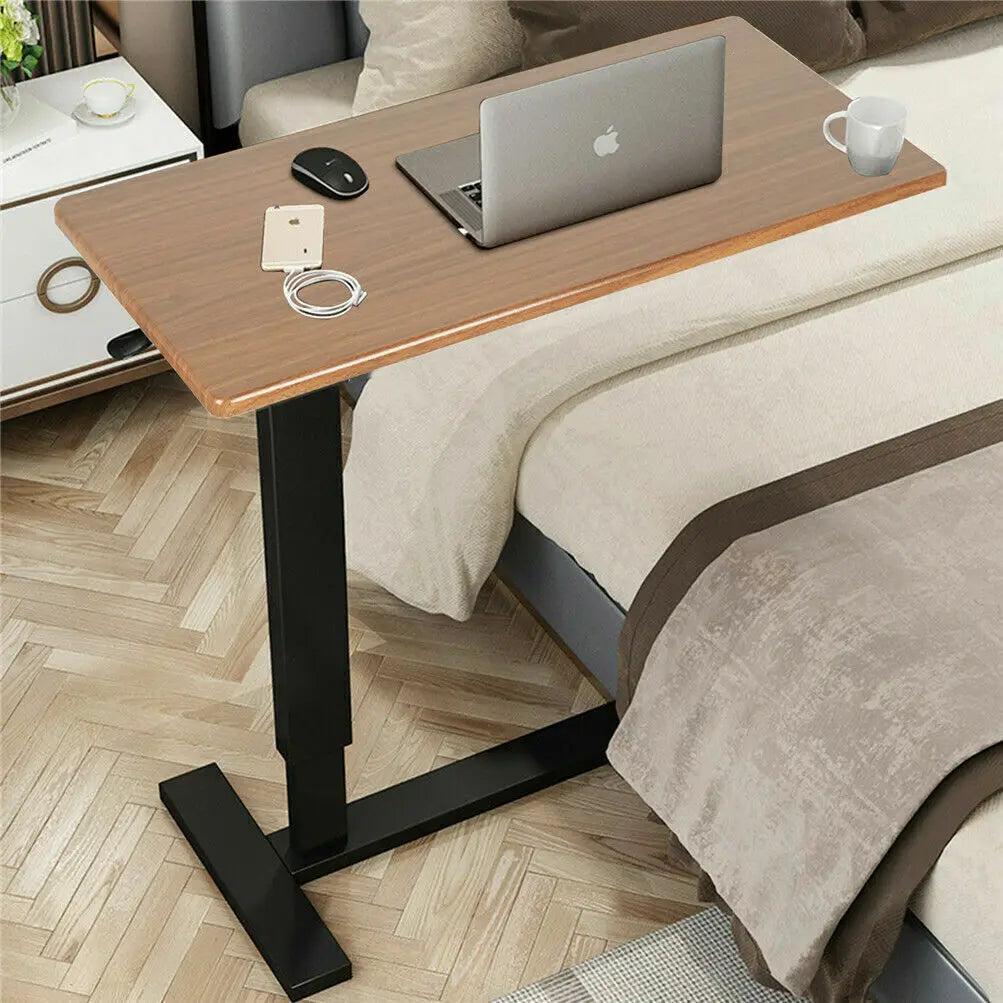 Adjustable Overbed Table with Wheels | Mobile Laptop Desk for Bed, Sofa & Home Office