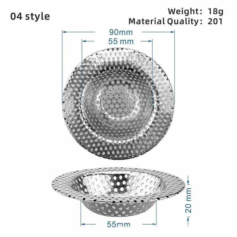 Stainless Steel Sink Strainer | Kitchen & Bathroom Drain Filter Hair Catcher