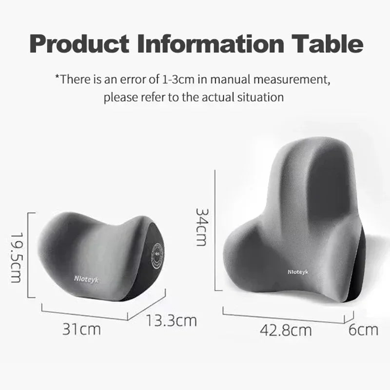 Memory Foam Car Headrest & Lumbar Support Cushion Set | Neck & Back Support Pillow