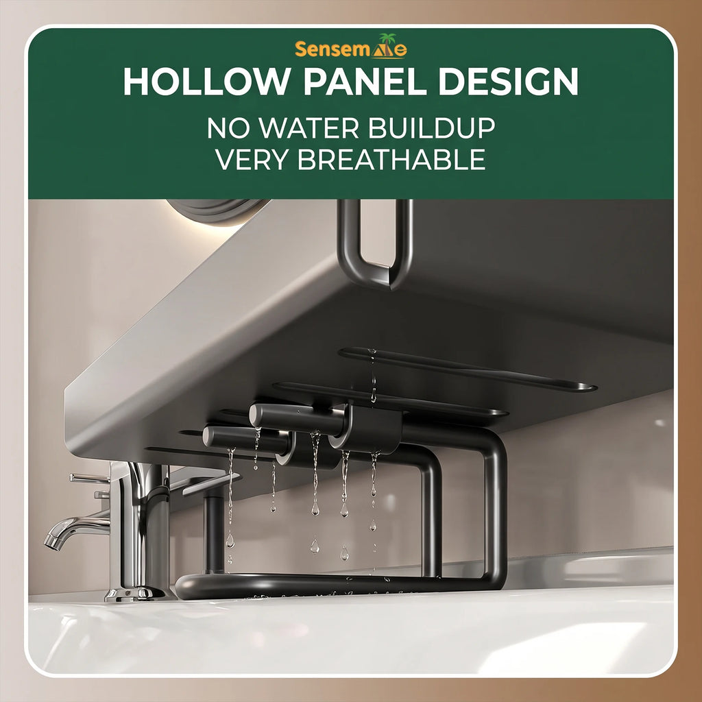 Over Sink Shelf Rotatable Adjustable Steel Faucet Storage Organiser