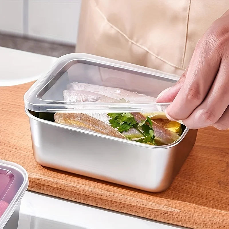 5-Piece Stainless Steel Food Storage Container Set | Airtight Meal Prep & Lunch Boxes
