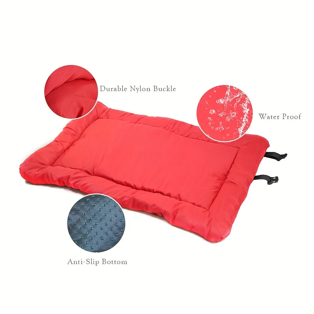 Waterproof Roll-Up Dog Bed | Washable Outdoor Pet Mattress with Carry Straps