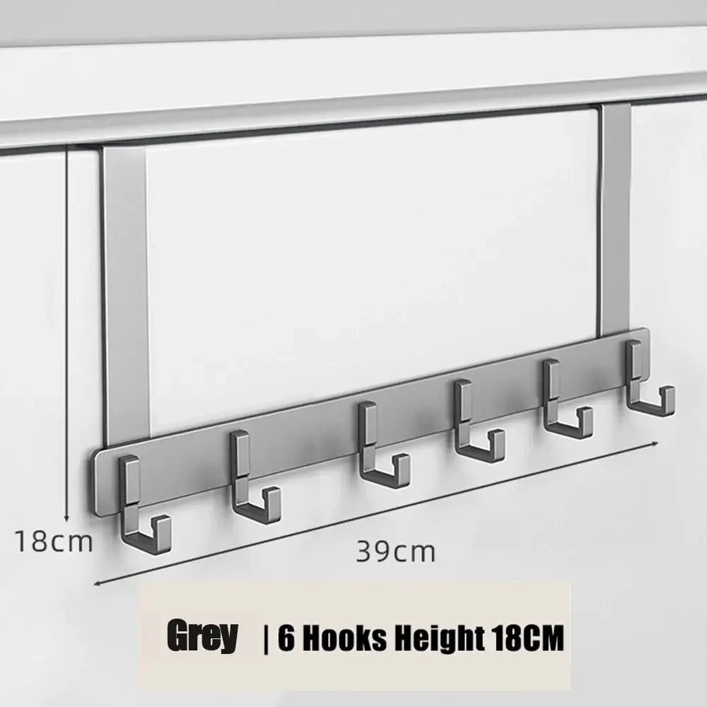 6-Hook Over Door Hanger Rack – Space-Saving Coat, Towel & Bag Organizer