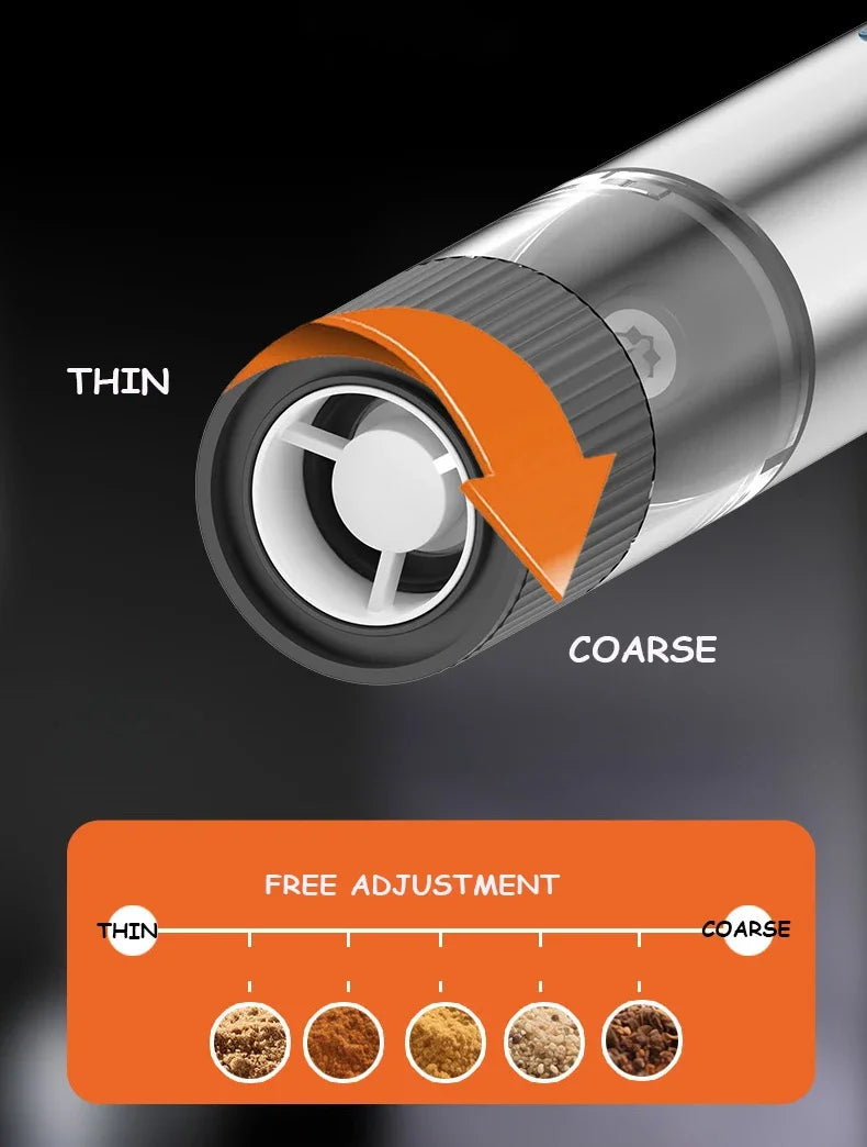 Electric Salt & Pepper Grinder – Rechargeable & Adjustable