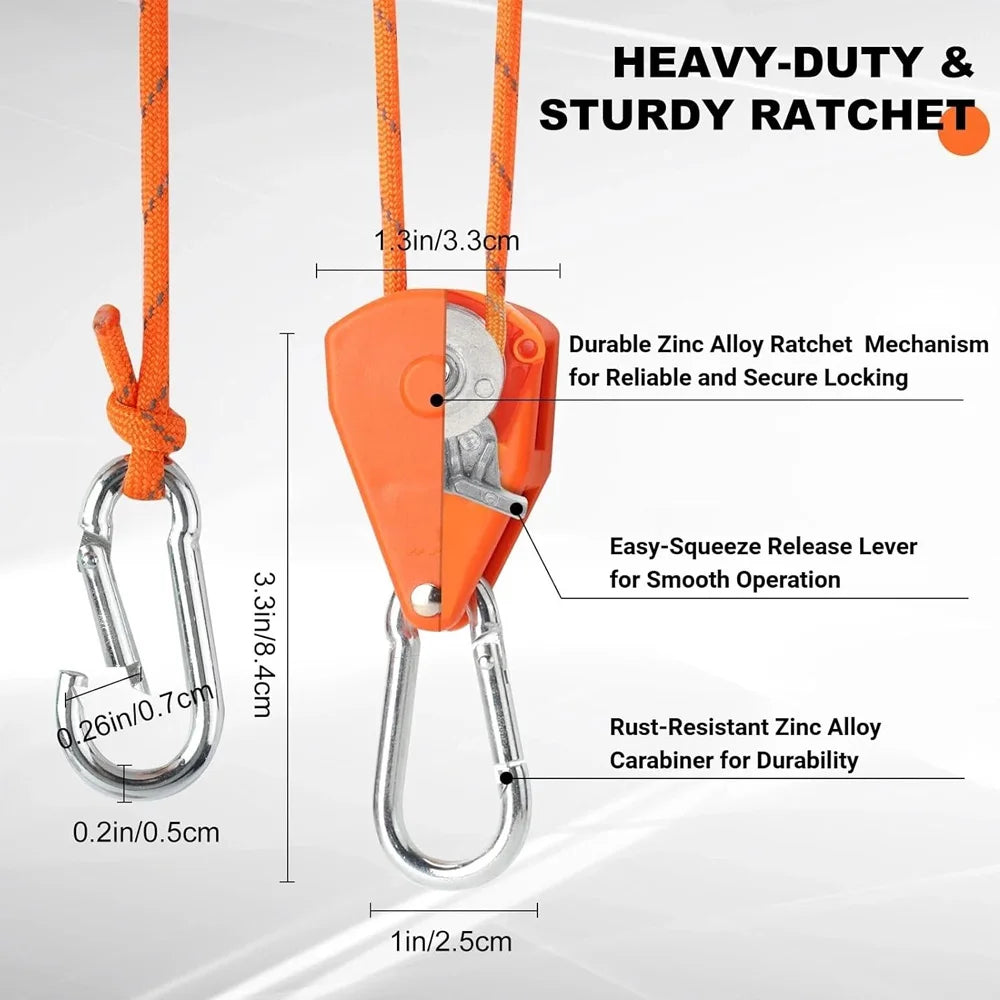 6PCS Camping Tie Down Ropes – Adjustable Tent & Outdoor Gear Straps with Hooks