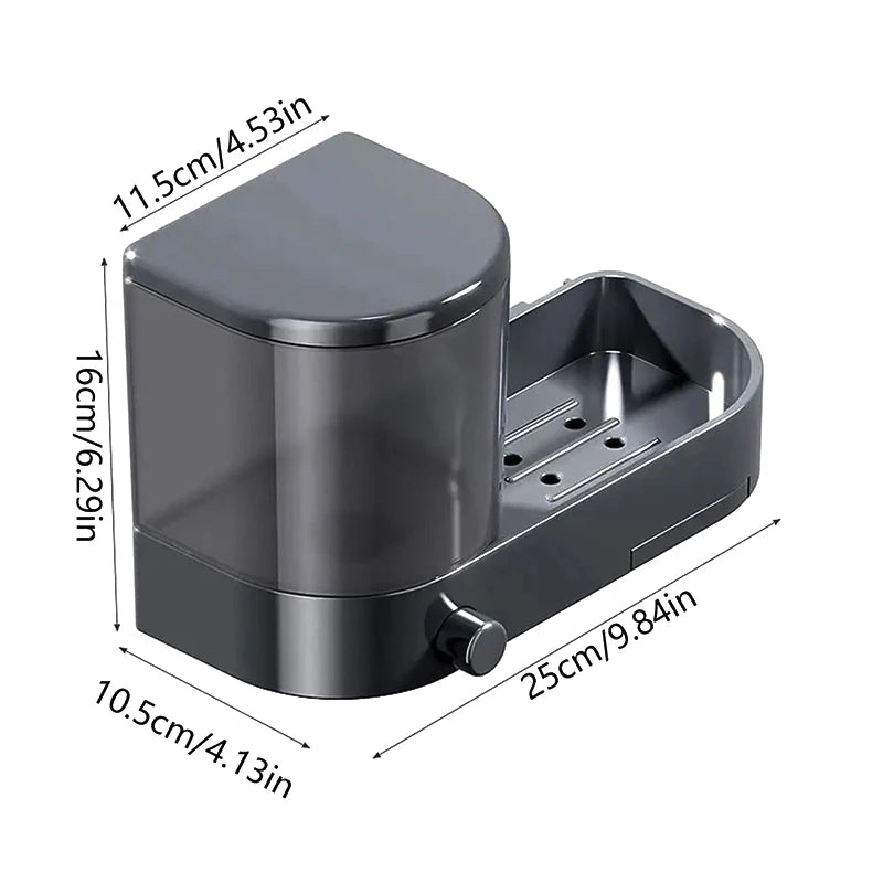 Wall-Mounted Soap Dispenser with Sponge Holder