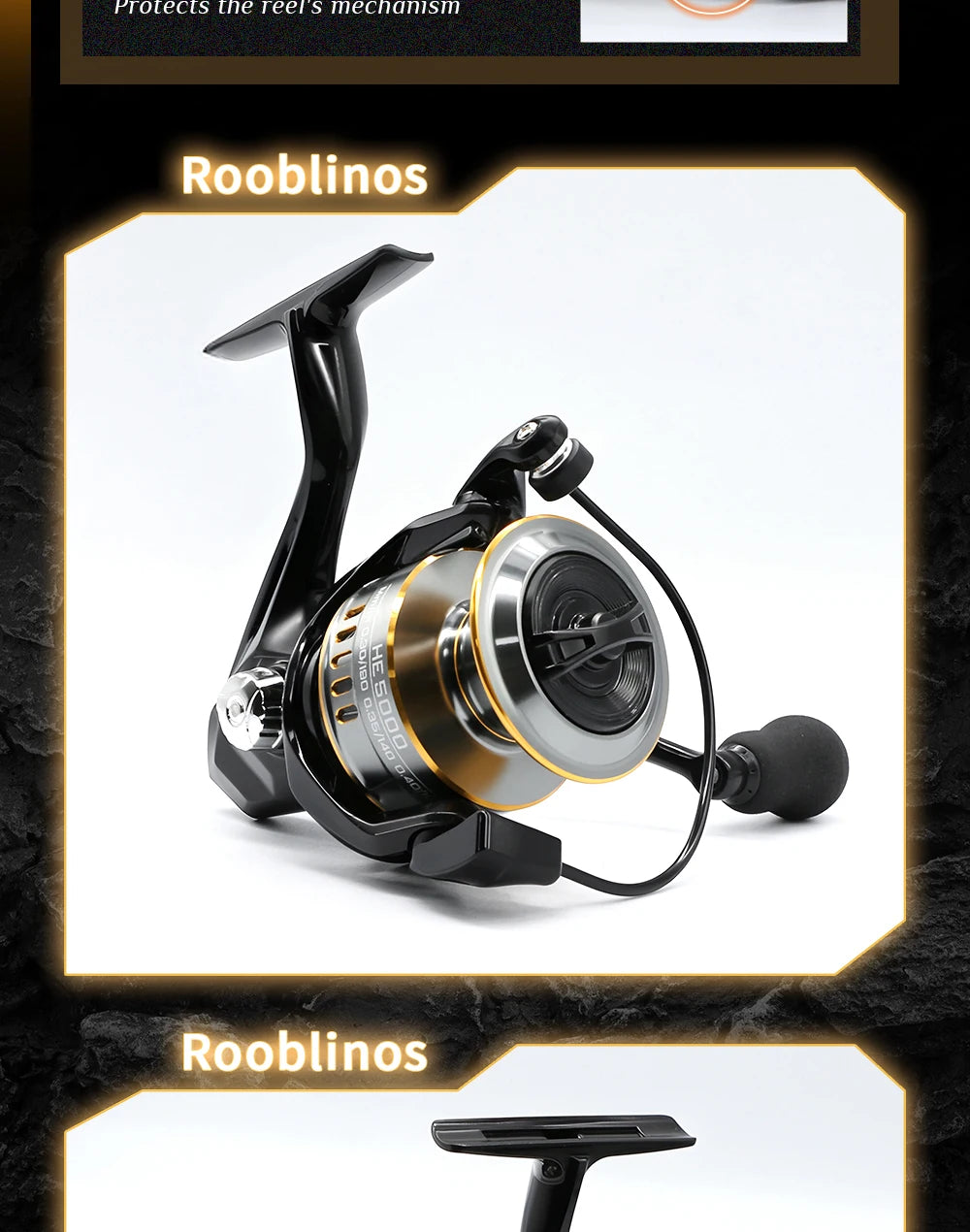 Rooblinos HE Ultralight Spinning Reel – 5.2:1 Gear Ratio | 1000–7000 Series
