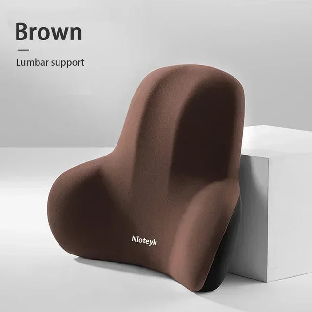 Memory Foam Car Headrest & Lumbar Support Cushion Set | Neck & Back Support Pillow