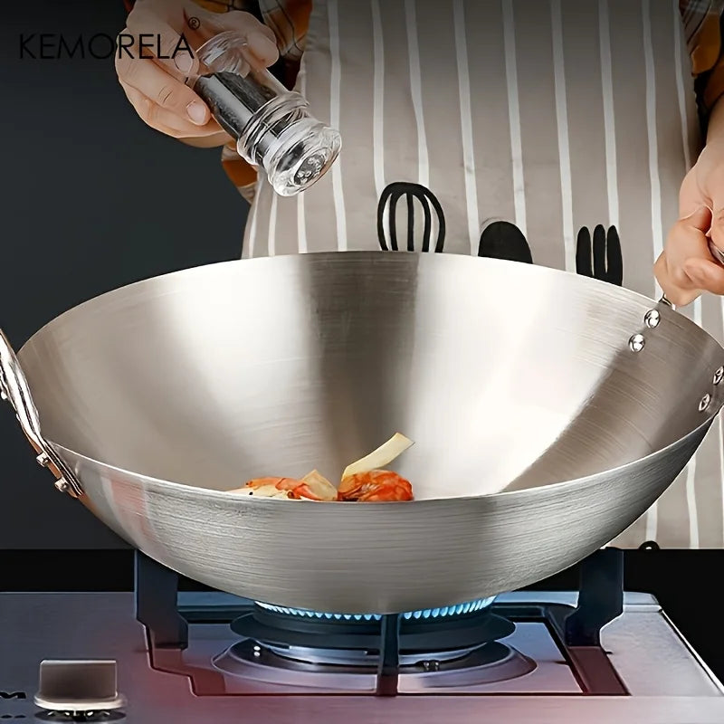 Premium Stainless Steel Cooking Wok | Gas & Induction Compatible