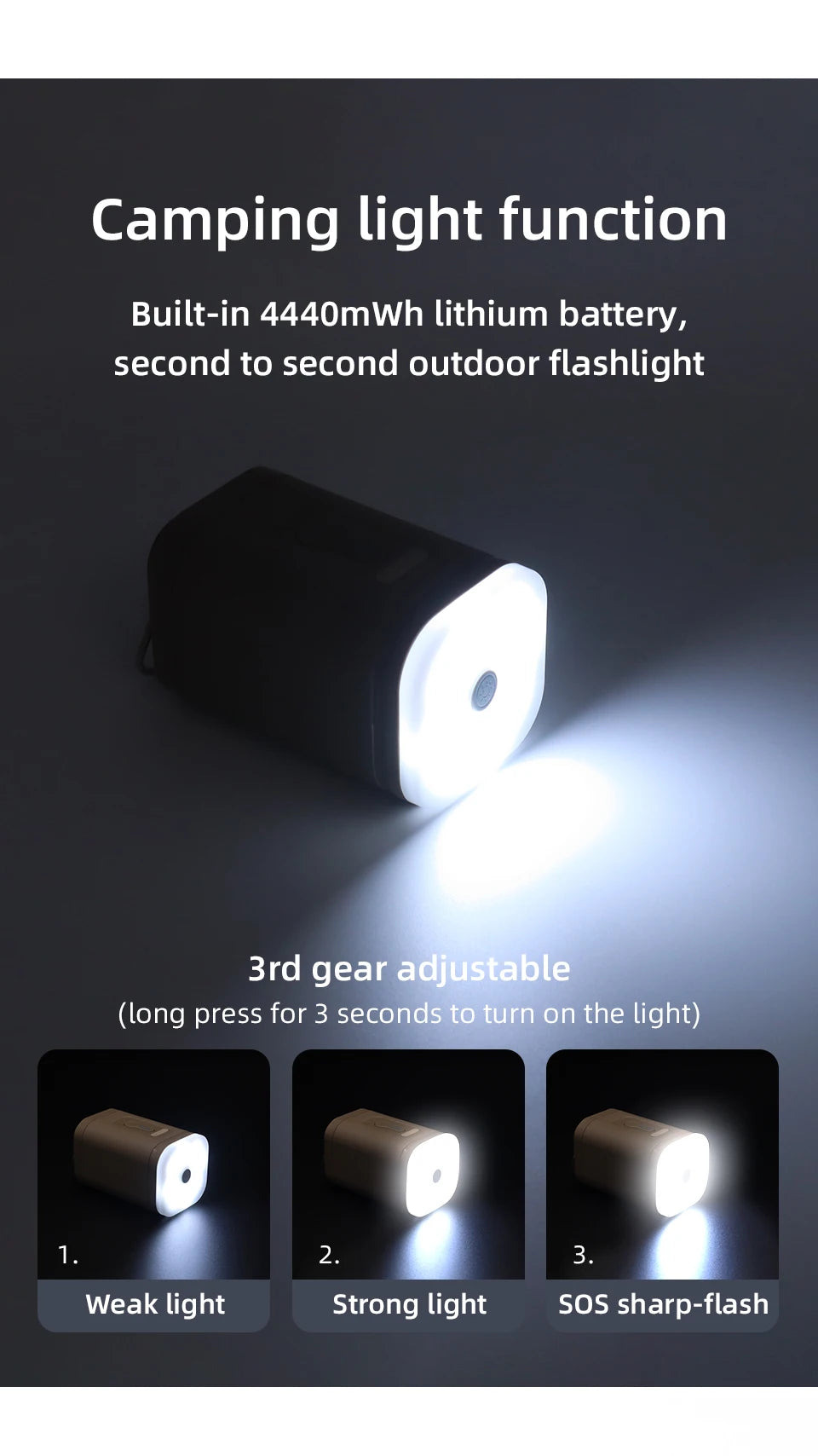 3-in-1 Mini Electric Air Pump with Camping Light – Portable Inflator & Deflator