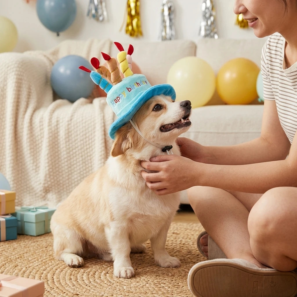 Pet Birthday Party Hat – Comfortable Adjustable Celebration Hat for Dogs & Cats