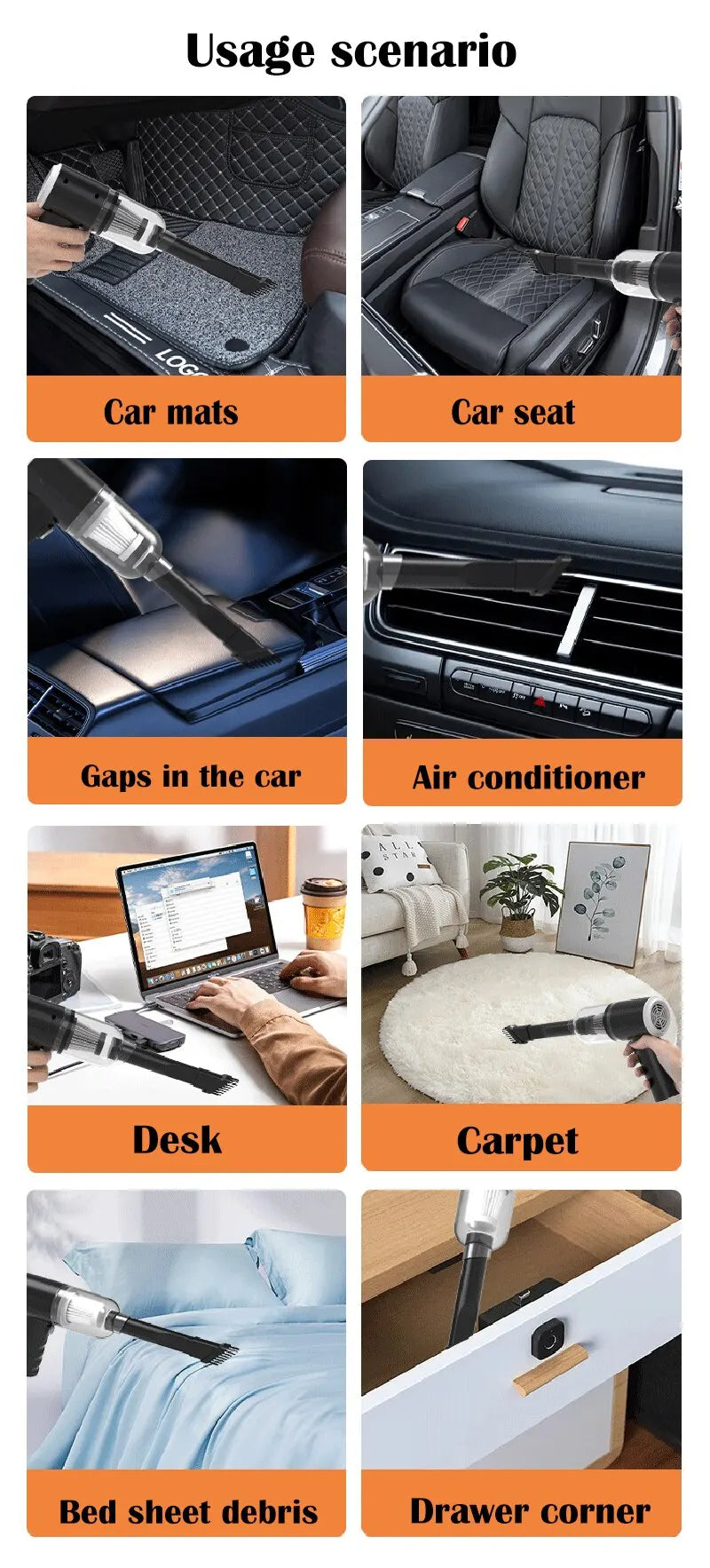 Cordless Handheld Vacuum Cleaner – Portable USB Rechargeable Mini Vacuum