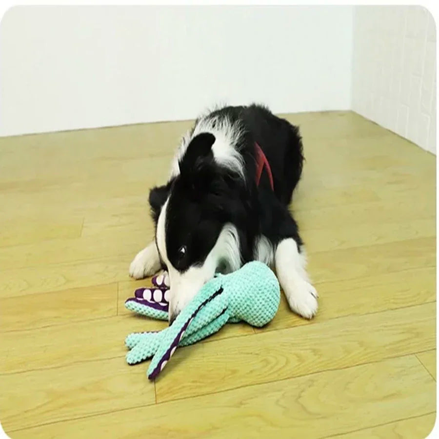Plush Octopus Dog Toy – Interactive Squeaky Chew Toy for Puppies & Dogs