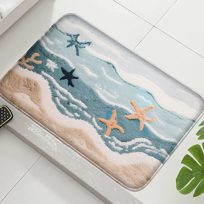 Ocean-Themed Absorbent Bath Mat
