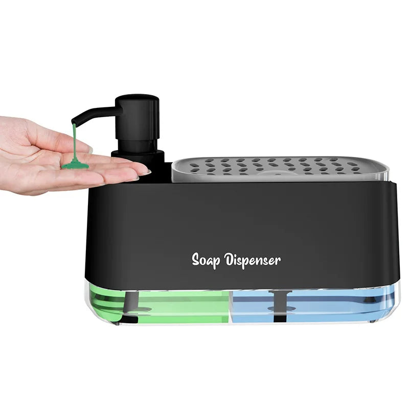 3-in-1 Kitchen Soap Dispenser with Sponge Holder