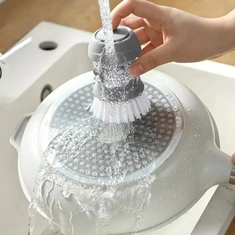 Dish Brush with Soap Dispenser & Draining Base