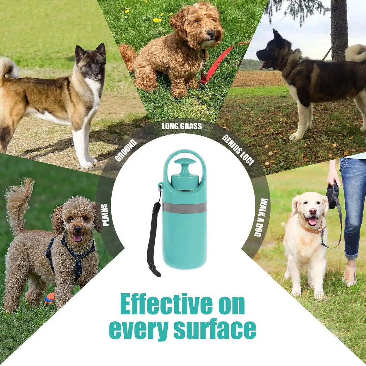 Portable Dog Poop Scooper – No-Touch Pet Waste Picker with Built-In Bag Dispenser