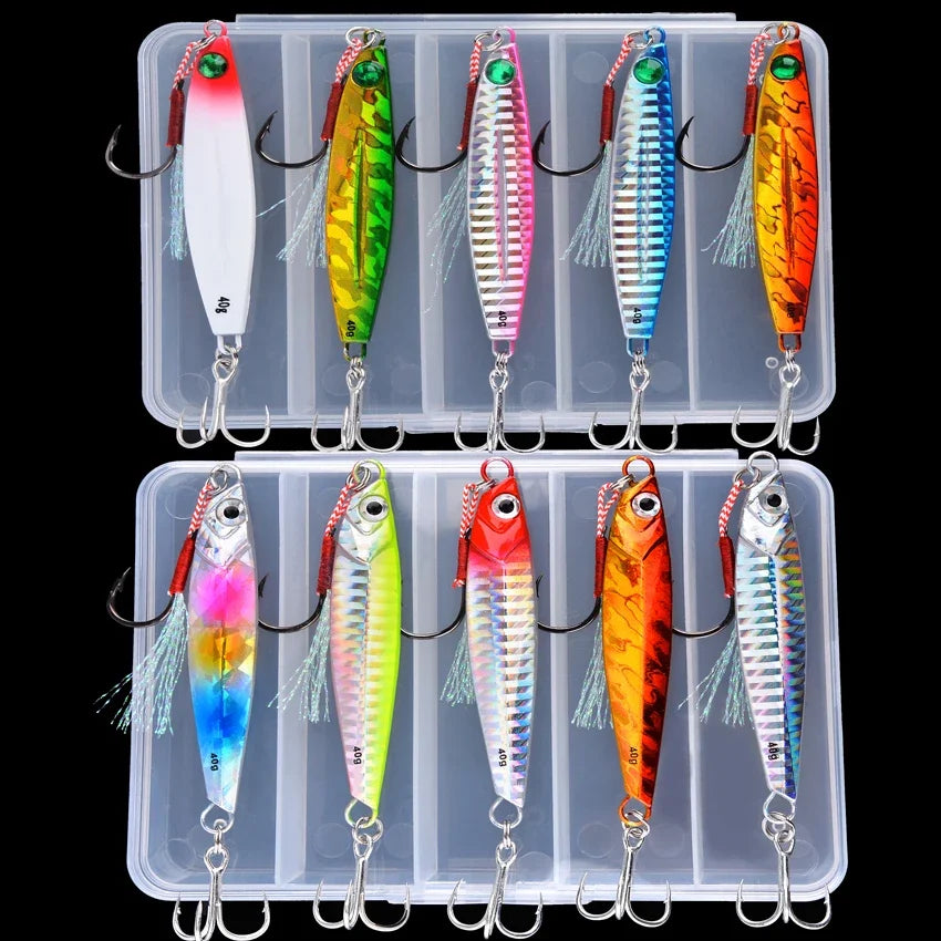 5pcs Metal Jig Fishing Lures – Saltwater Hard Bait Fishing Set