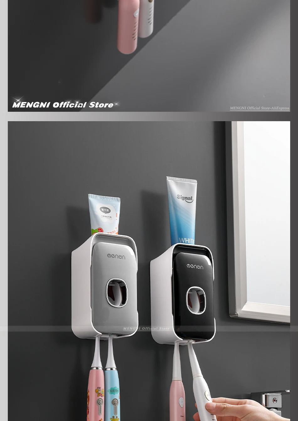 Wall-Mounted Toothpaste Dispenser – Automatic Toothpaste Squeezer & Bathroom Organiser