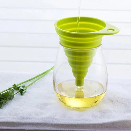 Mini Foldable Silicone Funnel – Collapsible Portable Funnel for Kitchen, Camping & Outdoor Use