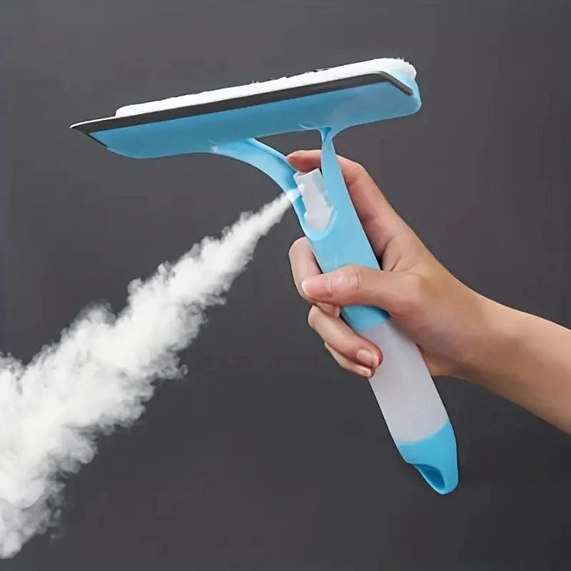 3-in-1 Window & Glass Cleaner – Spray Bottle, Squeegee & Scraper