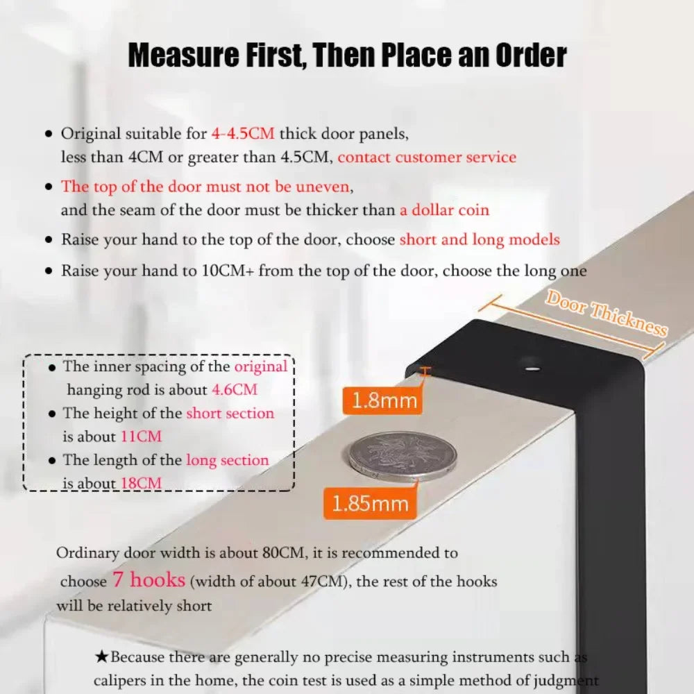6-Hook Over Door Hanger Rack – Space-Saving Coat, Towel & Bag Organizer