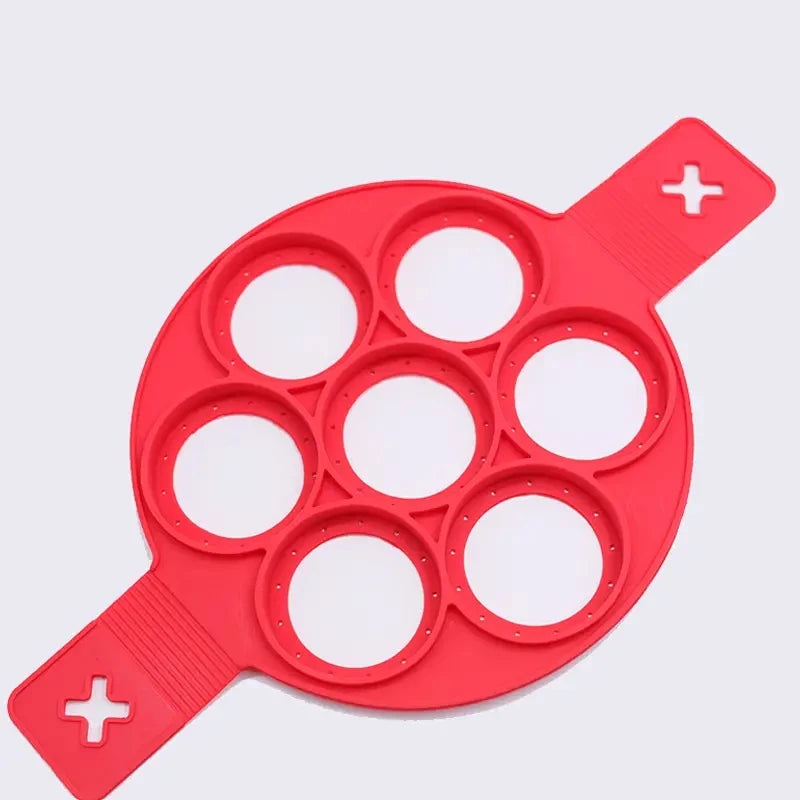 7-Hole Silicone Egg & Pancake Mould – Non-Stick Breakfast Maker