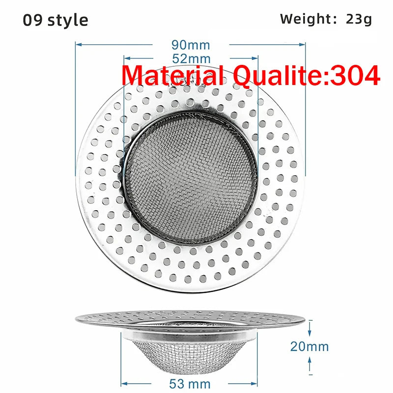 Stainless Steel Sink Strainer | Kitchen & Bathroom Drain Filter Hair Catcher