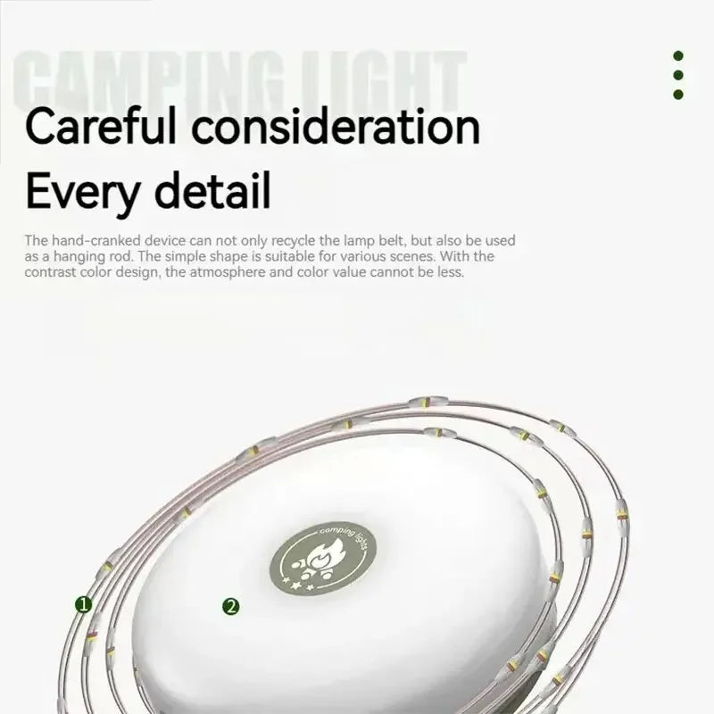 4-in-1 Camping String Light – Rechargeable LED Lantern with USB Power Bank & Magnetic Base