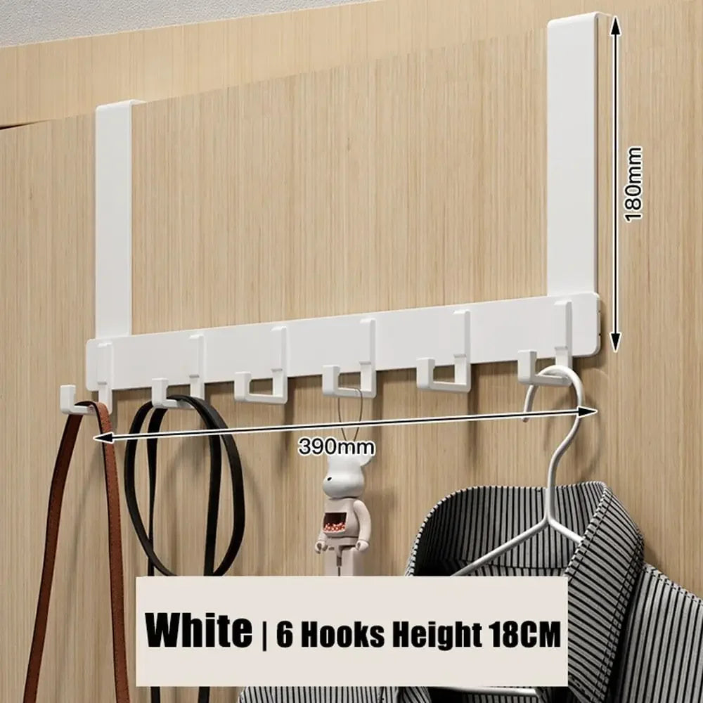 6-Hook Over Door Hanger Rack – Space-Saving Coat, Towel & Bag Organizer