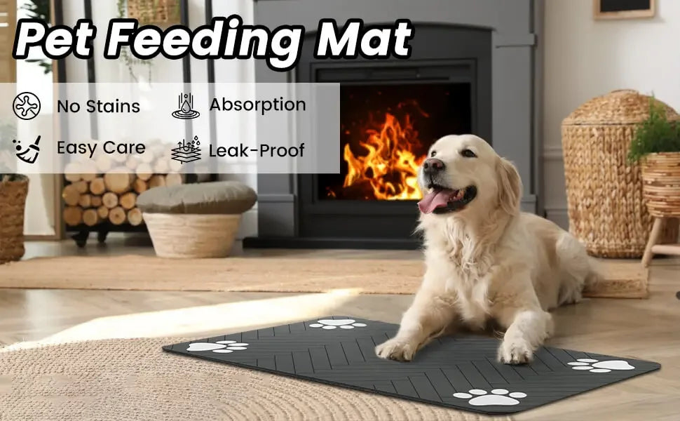 Pet Feeding Mat – Absorbent Waterproof Placemat for Dogs & Cats