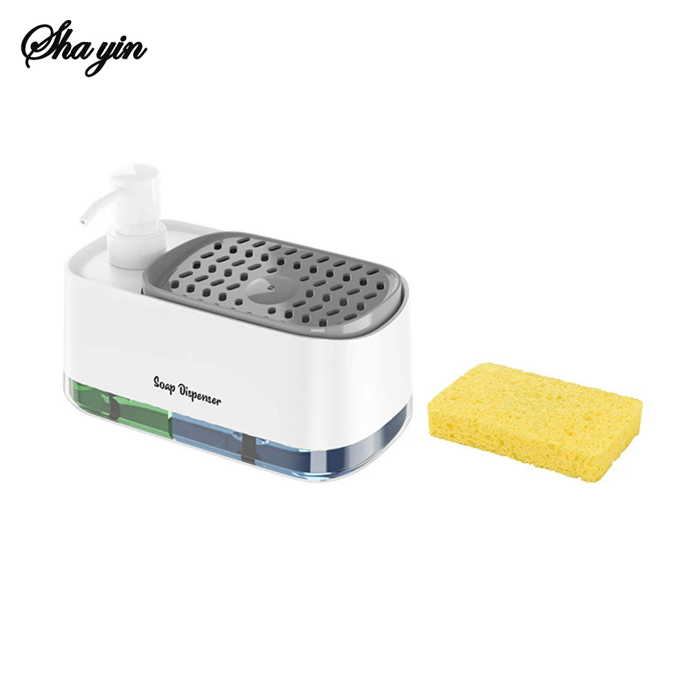 3-in-1 Kitchen Soap Dispenser with Sponge Holder