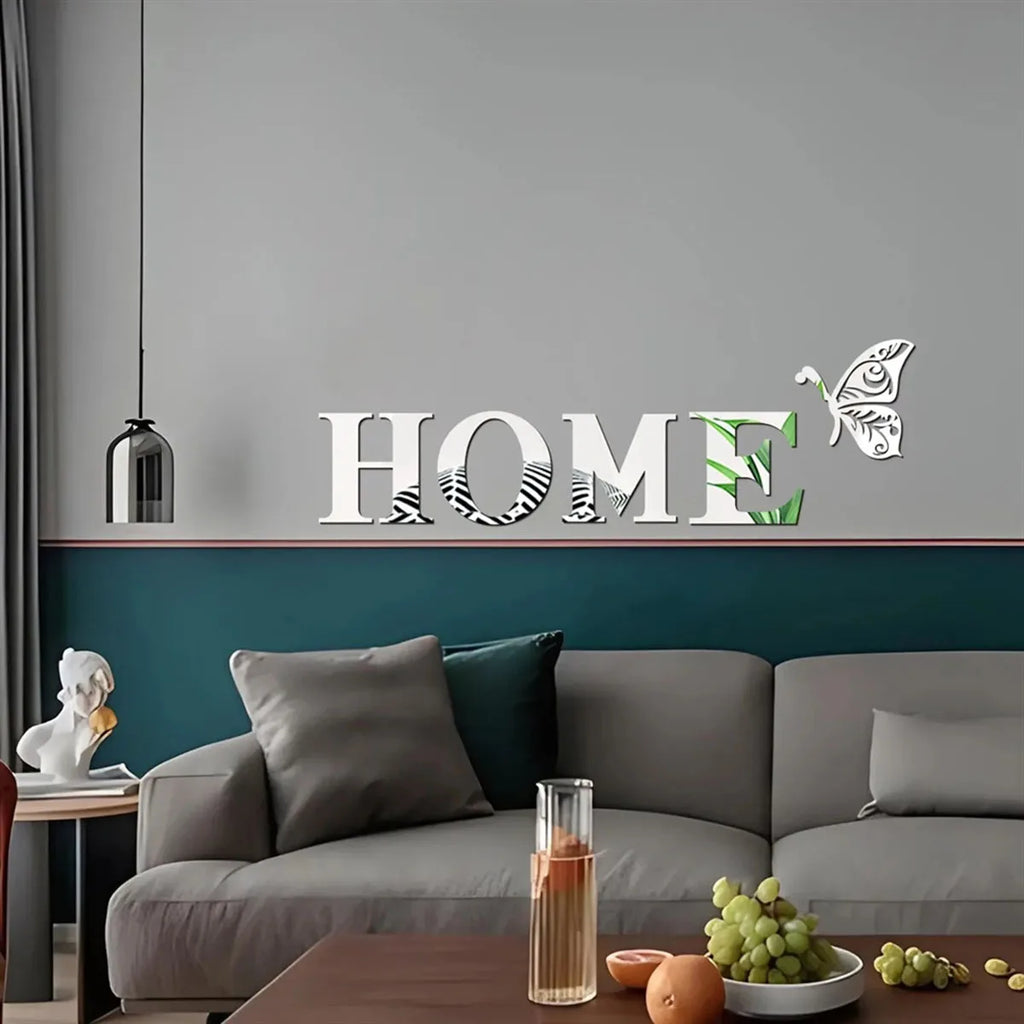 3D Mirror Wall Letters & Butterfly Home Decor
